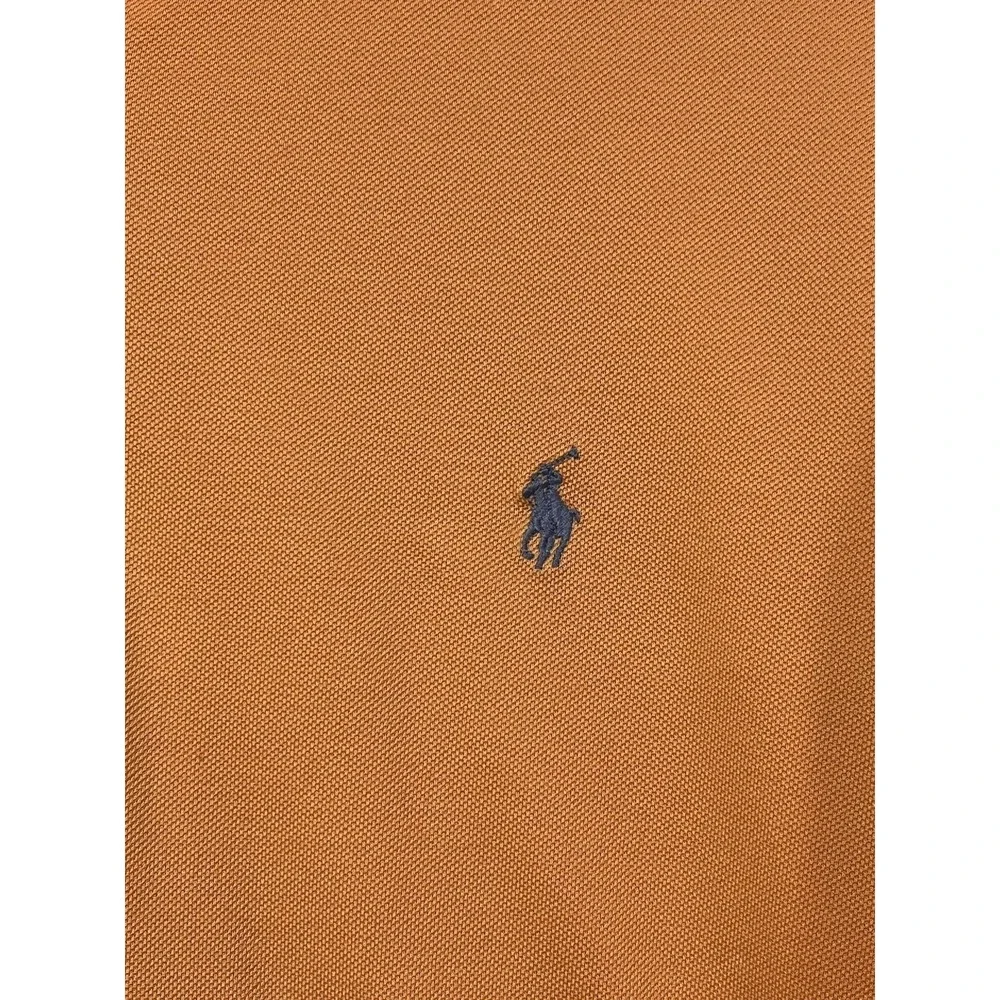 Polo Golf Ralph Lauren Men Large Short Sleeve Pima Cotton Solid Orange Shirt‎